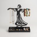 Women Jewelry Stand & Organizer | Flamenco Dancer Valet Tray for Cufflinks, Rings, Watches | Black Metal Desk Accessory | Gift for Him