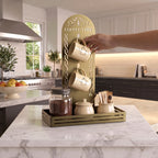 Metal Coffee Station & 2 Mug Holder Tray, 4 Colors Available