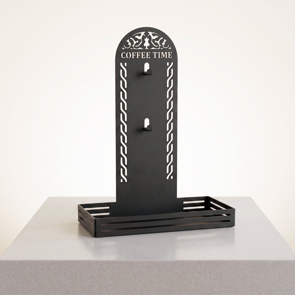 Metal Coffee Station & 2 Mug Holder Tray, 4 Colors Available
