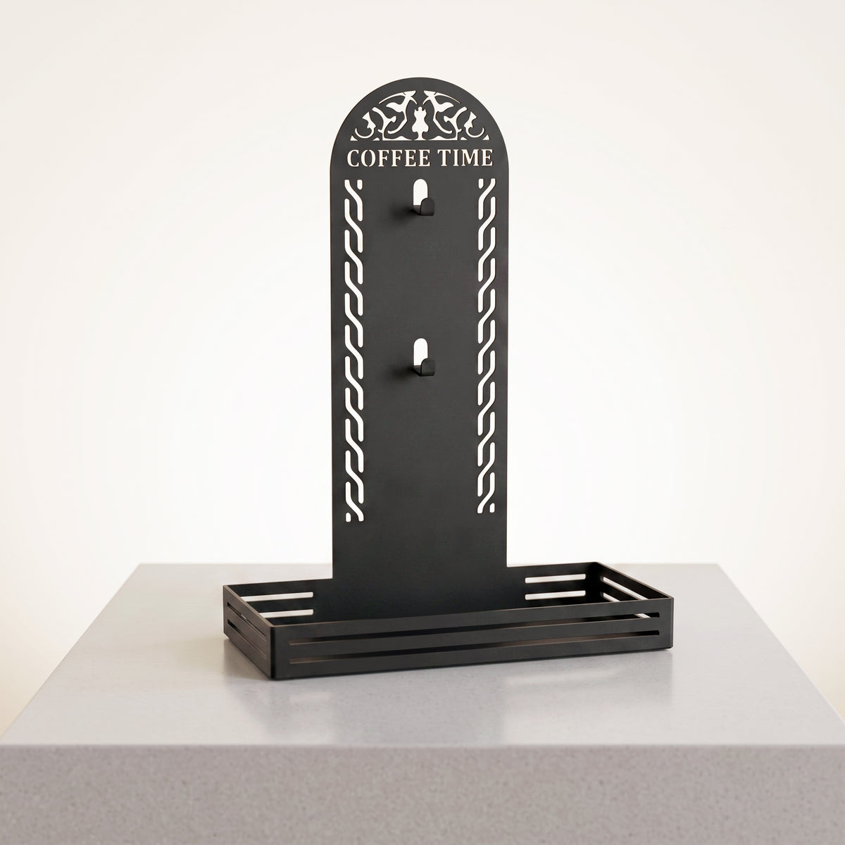 Metal Coffee Station & 2 Mug Holder Tray, 4 Colors Available