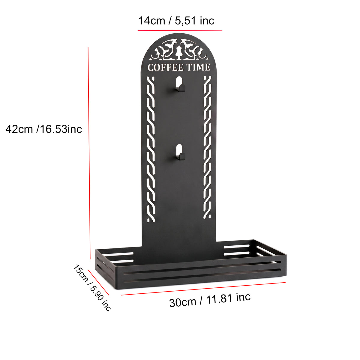 Metal Coffee Station & 2 Mug Holder Tray, 4 Colors Available