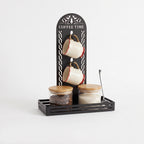 Metal Coffee Station & 2 Mug Holder Tray, 4 Colors Available