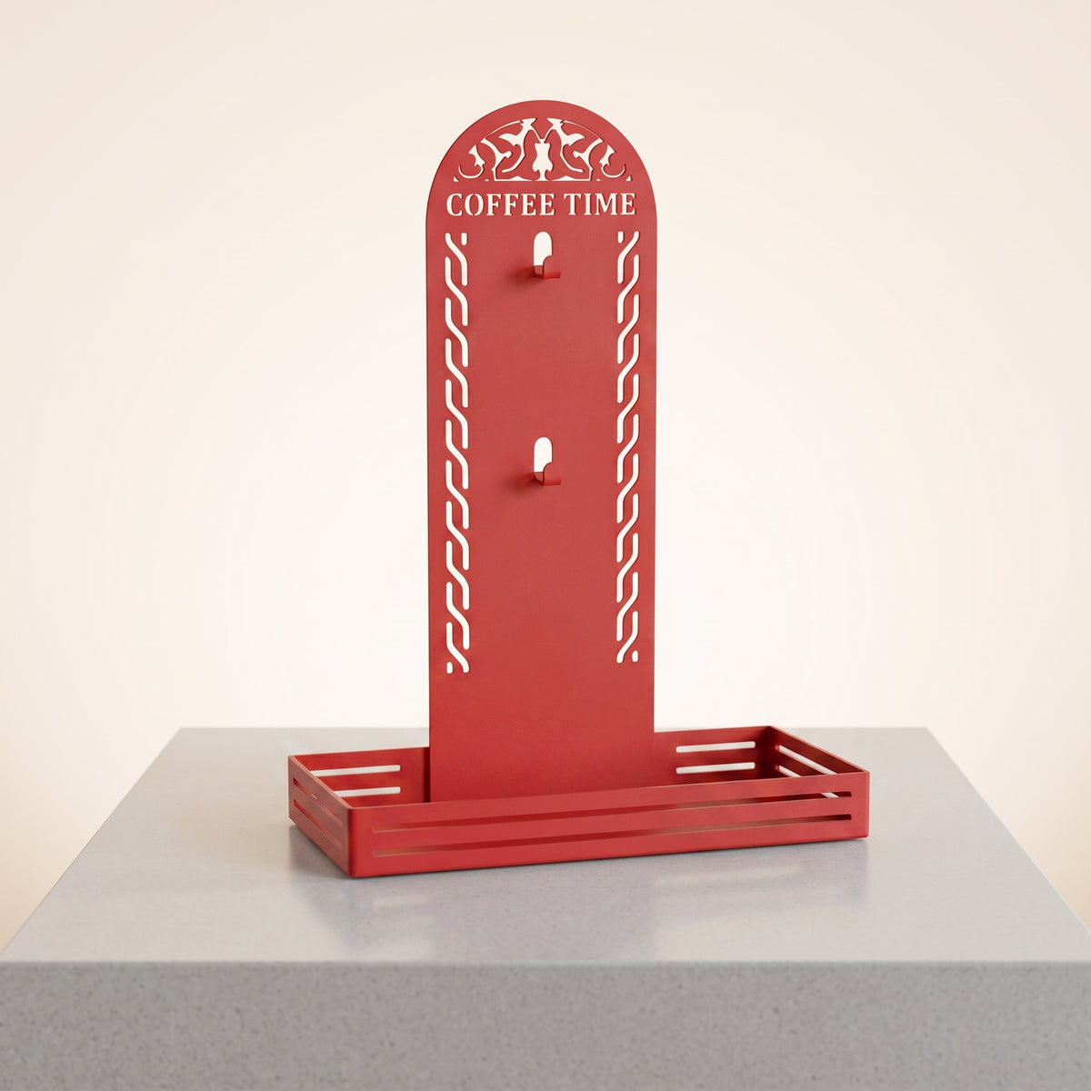 Metal Coffee Station & 2 Mug Holder Tray, 4 Colors Available