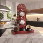 Metal Coffee Station & 2 Mug Holder Tray, 4 Colors Available