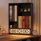 Metal Desk Organizer with Light, Desktop Bookshelf, Minimalist Book Holder