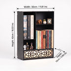Metal Desk Organizer with Light, Desktop Bookshelf, Minimalist Book Holder