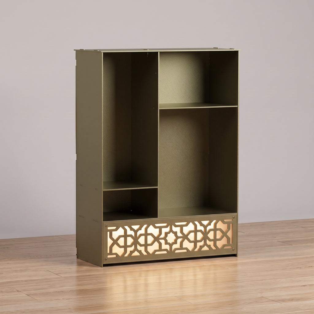 Metal Desk Organizer with Light, Desktop Bookshelf, Minimalist Book Holder