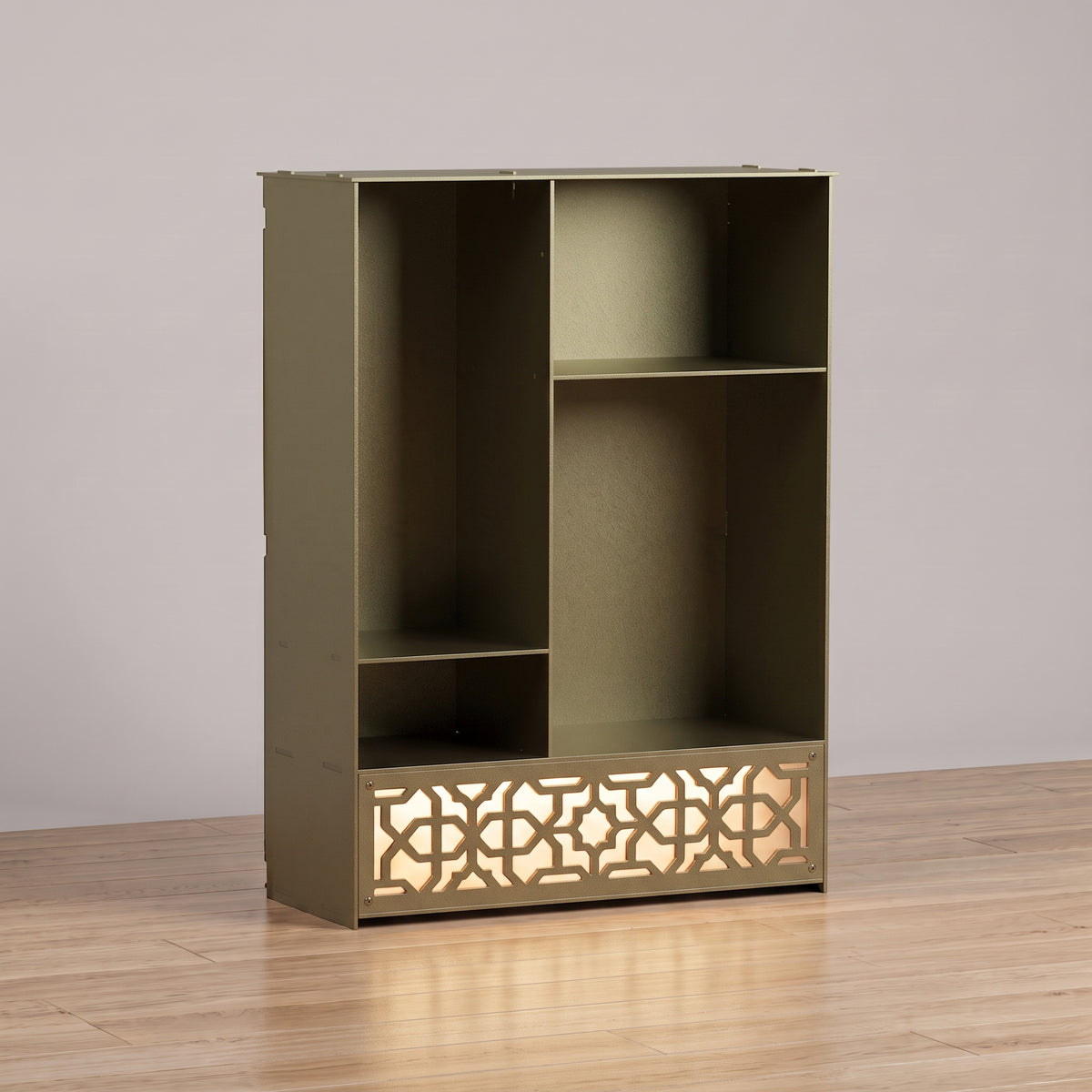 Metal Desk Organizer with Light, Desktop Bookshelf, Minimalist Book Holder
