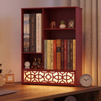 Metal Desk Organizer with Light, Desktop Bookshelf, Minimalist Book Holder