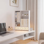 Metal Desk Organizer with Light, Desktop Bookshelf, Minimalist Book Holder