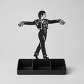 Mens Jewelry Stand & Organizer | Flamenco Dancer Valet Tray for Cufflinks, Rings, Watches | Black Metal Desk Accessory | Gift for Him