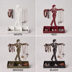 Mens Jewelry Stand & Organizer | Flamenco Dancer Valet Tray for Cufflinks, Rings, Watches | Black Metal Desk Accessory | Gift for Him