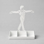 Mens Jewelry Stand & Organizer | Flamenco Dancer Valet Tray for Cufflinks, Rings, Watches | Black Metal Desk Accessory | Gift for Him