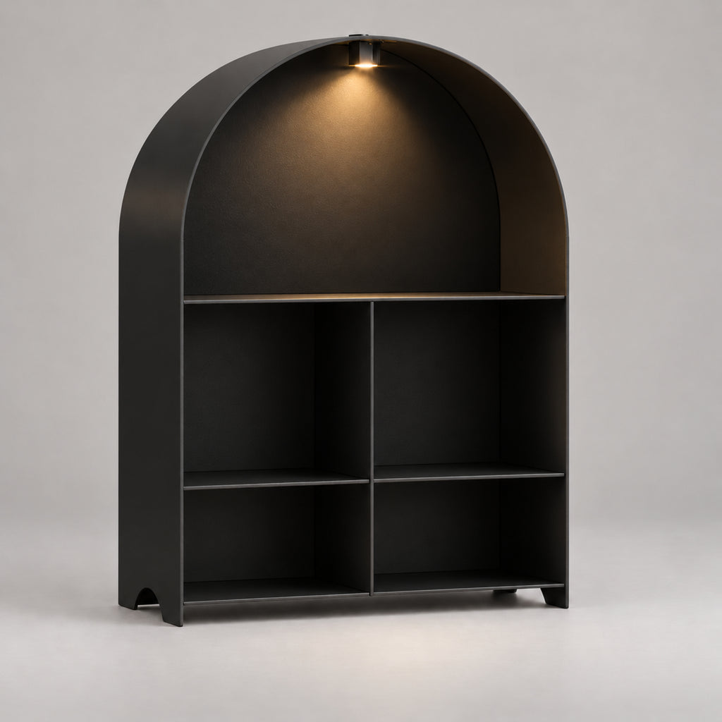 Modern Metal Bookshelf with LED Light | Multifunctional Display Shelf | Home Organizer