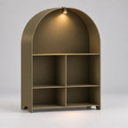 Modern Metal Bookshelf with LED Light | Multifunctional Display Shelf | Home Organizer