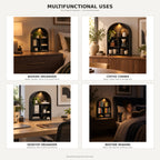 Modern Metal Bookshelf with LED Light | Multifunctional Display Shelf | Home Organizer