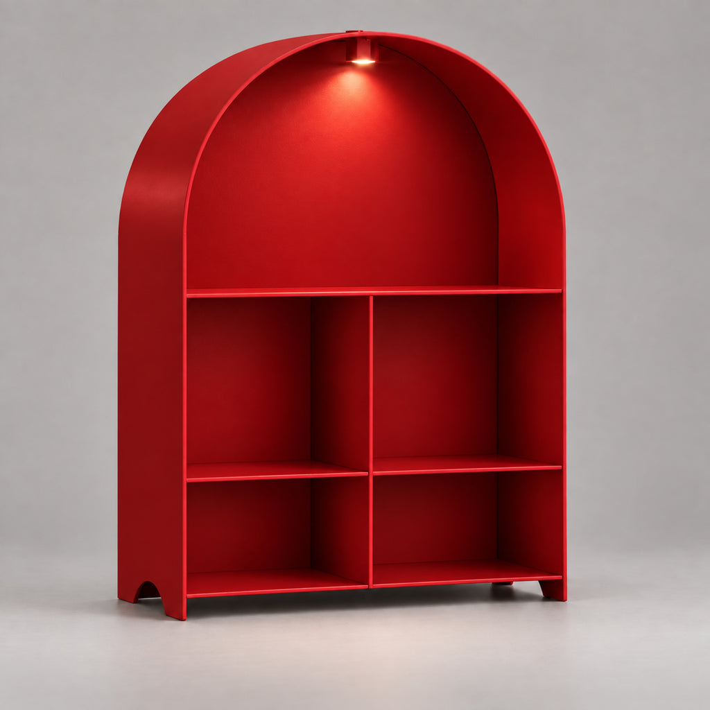 Modern Metal Bookshelf with LED Light | Multifunctional Display Shelf | Home Organizer