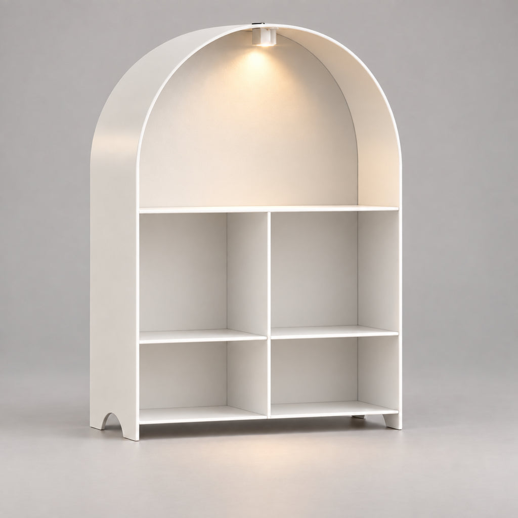 Modern Metal Bookshelf with LED Light | Multifunctional Display Shelf | Home Organizer