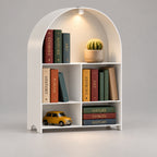 Modern Metal Bookshelf with LED Light | Multifunctional Display Shelf | Home Organizer