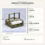 Square Metal Napkin Holder with Spring-Loaded Press and Laser-Cut Sides