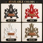 Personalized Metal Wall Key Holder with Oak Nameplate, Entryway Organizer