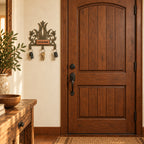 Personalized Metal Wall Key Holder with Oak Nameplate, Entryway Organizer