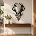 Geometric Deer Head Wall Mirror, Black Metal Animal Mirror, Modern Bathroom Decor, Entryway Wall Art, Housewarming Gift