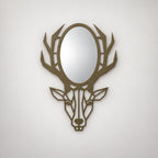 Geometric Deer Head Wall Mirror, Black Metal Animal Mirror, Modern Bathroom Decor, Entryway Wall Art, Housewarming Gift