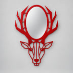 Geometric Deer Head Wall Mirror, Black Metal Animal Mirror, Modern Bathroom Decor, Entryway Wall Art, Housewarming Gift