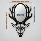 Geometric Deer Head Wall Mirror, Black Metal Animal Mirror, Modern Bathroom Decor, Entryway Wall Art, Housewarming Gift