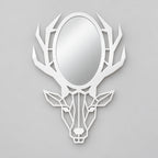 Geometric Deer Head Wall Mirror, Black Metal Animal Mirror, Modern Bathroom Decor, Entryway Wall Art, Housewarming Gift