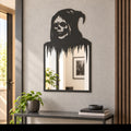 Gothic Skull Wall Mirror | Black Metal Decorative Mirror
