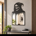 Gothic Skull Wall Mirror | Black Metal Decorative Mirror