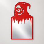 Gothic Skull Wall Mirror | Black Metal Decorative Mirror