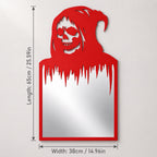 Gothic Skull Wall Mirror | Black Metal Decorative Mirror