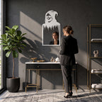 Gothic Skull Wall Mirror | Black Metal Decorative Mirror