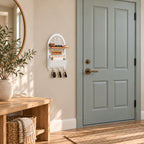 Personalized Seljuk-Inspired Wall Key Holder with Oak Shelf and Mail Organizer
