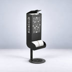 Freestanding Toilet Paper Dispenser with Gravity Feed and 12-Roll Storage