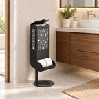 Freestanding Toilet Paper Dispenser with Gravity Feed and 12-Roll Storage