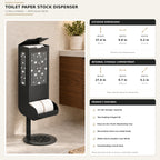 Freestanding Toilet Paper Dispenser with Gravity Feed and 12-Roll Storage