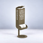 Freestanding Toilet Paper Dispenser with Gravity Feed and 12-Roll Storage