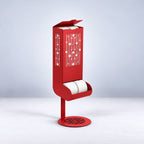 Freestanding Toilet Paper Dispenser with Gravity Feed and 12-Roll Storage