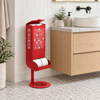 Freestanding Toilet Paper Dispenser with Gravity Feed and 12-Roll Storage