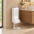 Freestanding Toilet Paper Dispenser with Gravity Feed and 12-Roll Storage