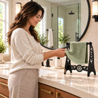 Metal Hand Towel Holder, Freestanding Bathroom Stand, 4 Colors Available