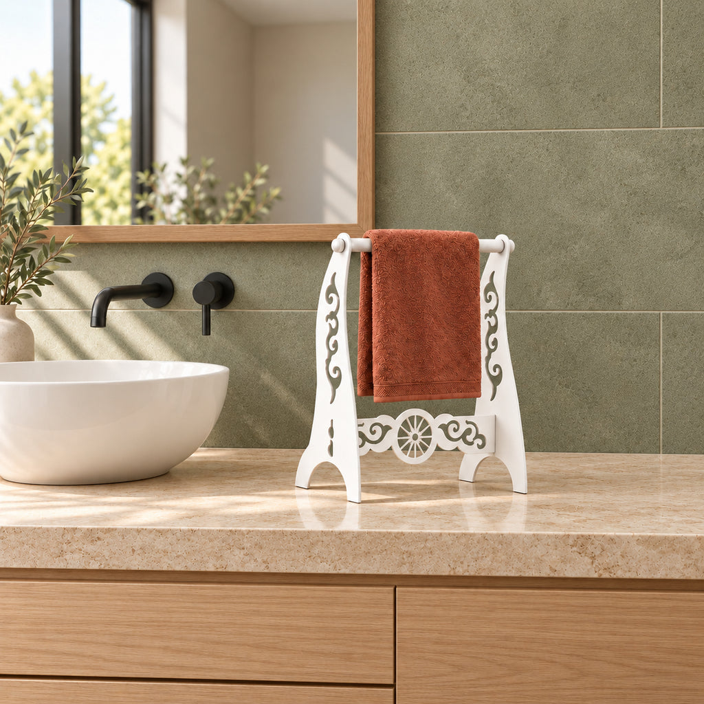 Metal Hand Towel Holder, Freestanding Bathroom Stand, 4 Colors Available