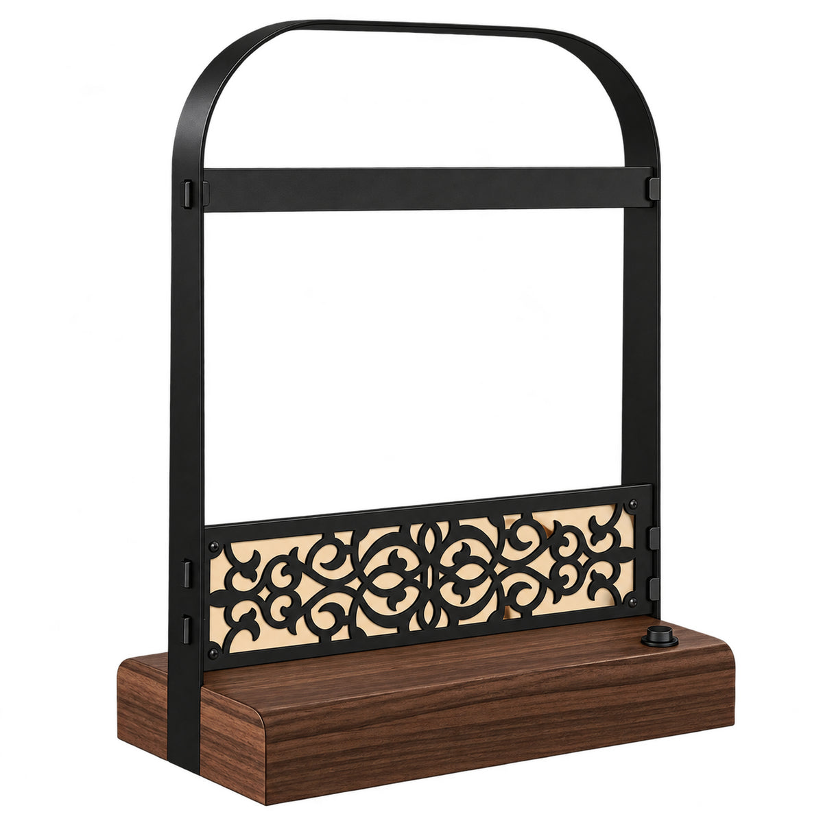 Battery-Powered LED Hand Towel Holder with Wooden Base, Freestanding Bathroom Stand