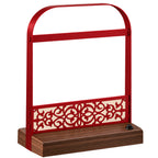 Battery-Powered LED Hand Towel Holder with Wooden Base, Freestanding Bathroom Stand