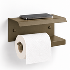 Wall Mounted Toilet Paper Holder with Shelf, Metal Bathroom Organizer