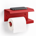 Wall Mounted Toilet Paper Holder with Shelf, Metal Bathroom Organizer
